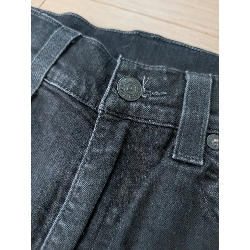 True Religion Ricky Relaxed Straight Black Cutoff Denim Shorts | Men's  33